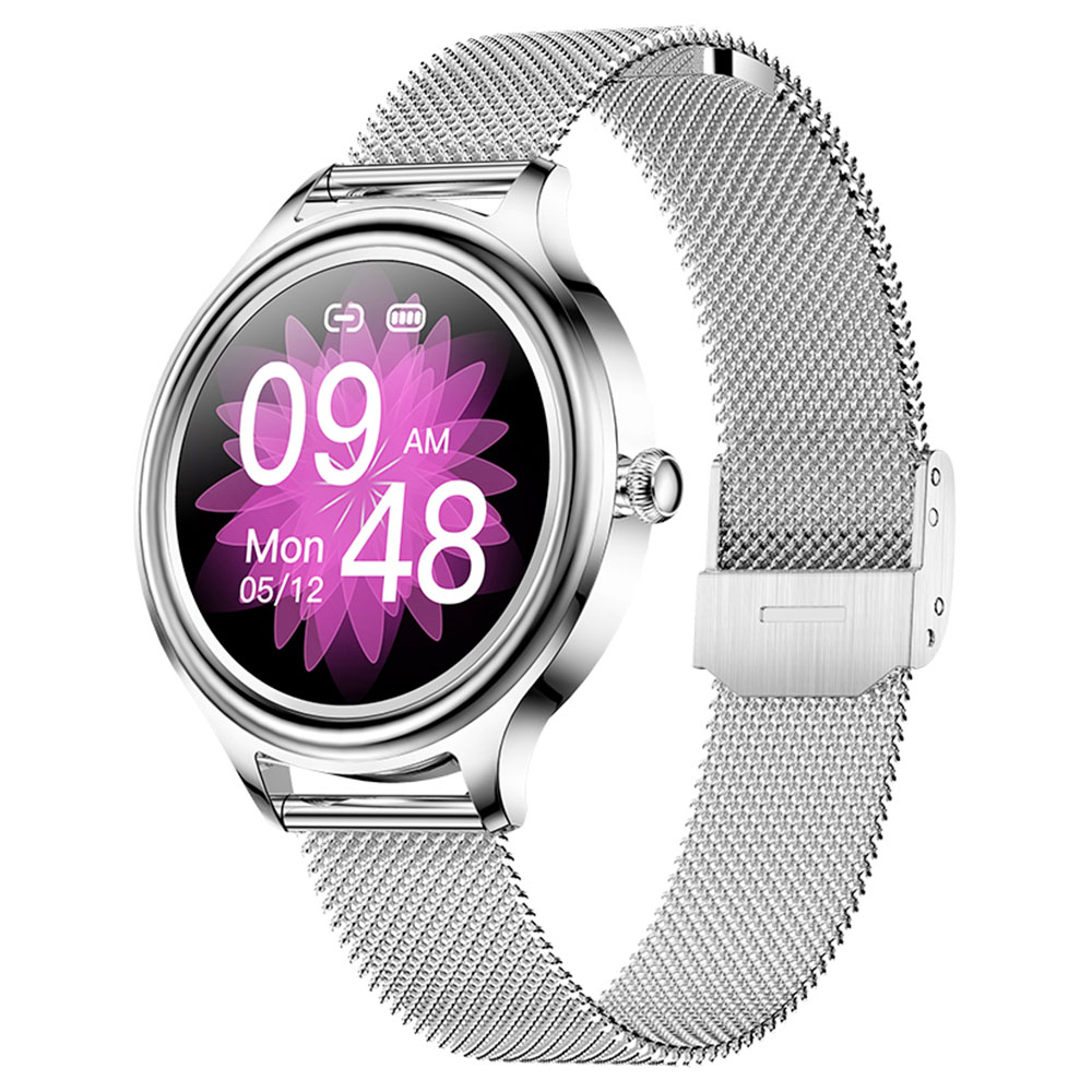 KUMI K3 Smartwatch for Women 1.09'' HD  Color Screen Sleep Analysis Multi-motion Modes Information Reminder - Silver