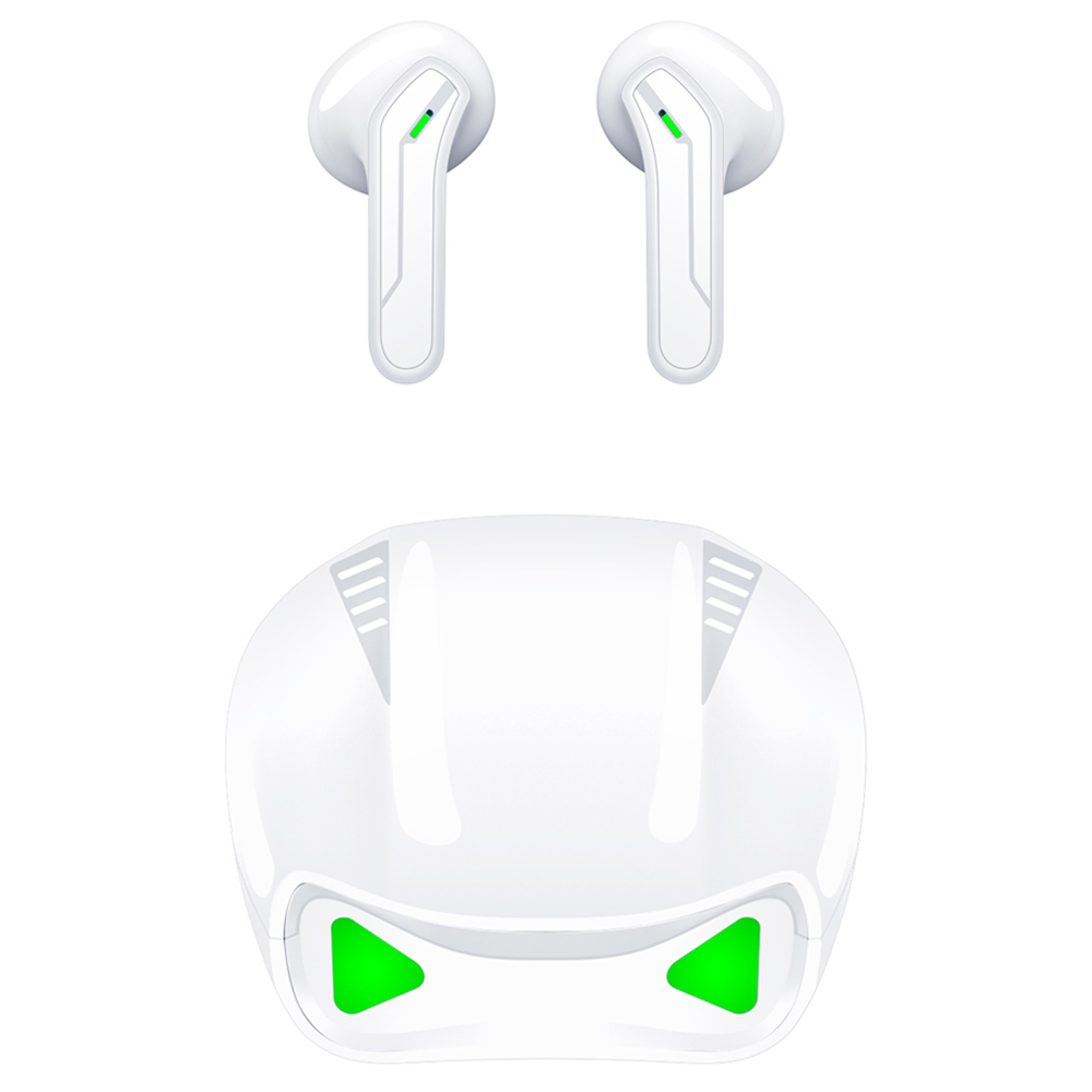 KUMI X2 Pro TWS Bluetooth 5.1 Gaming Earphone with One Touch Key True Wireless Earbuds - White