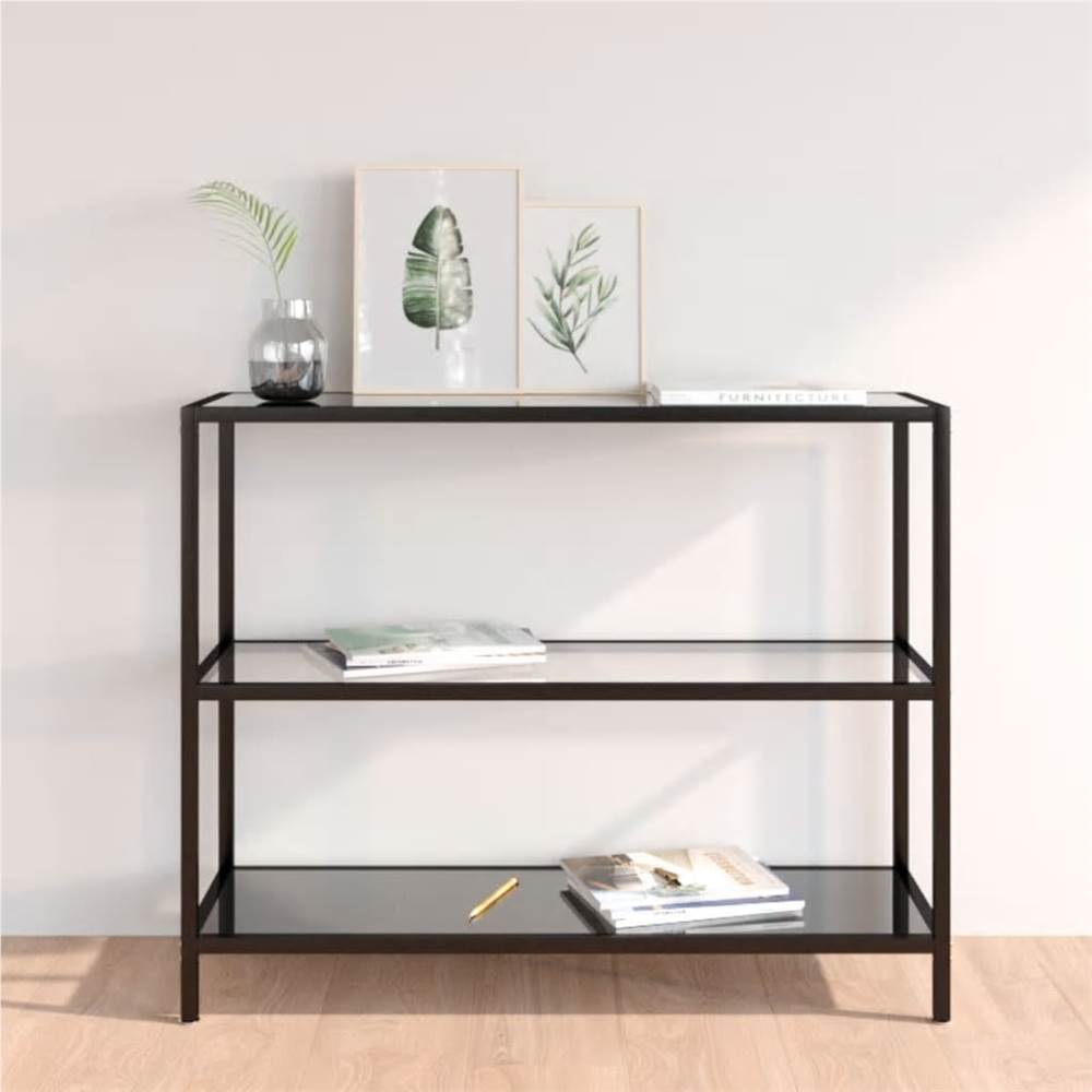 

Console Table Transparent and Black 100x36x90 cm Tempered Glass