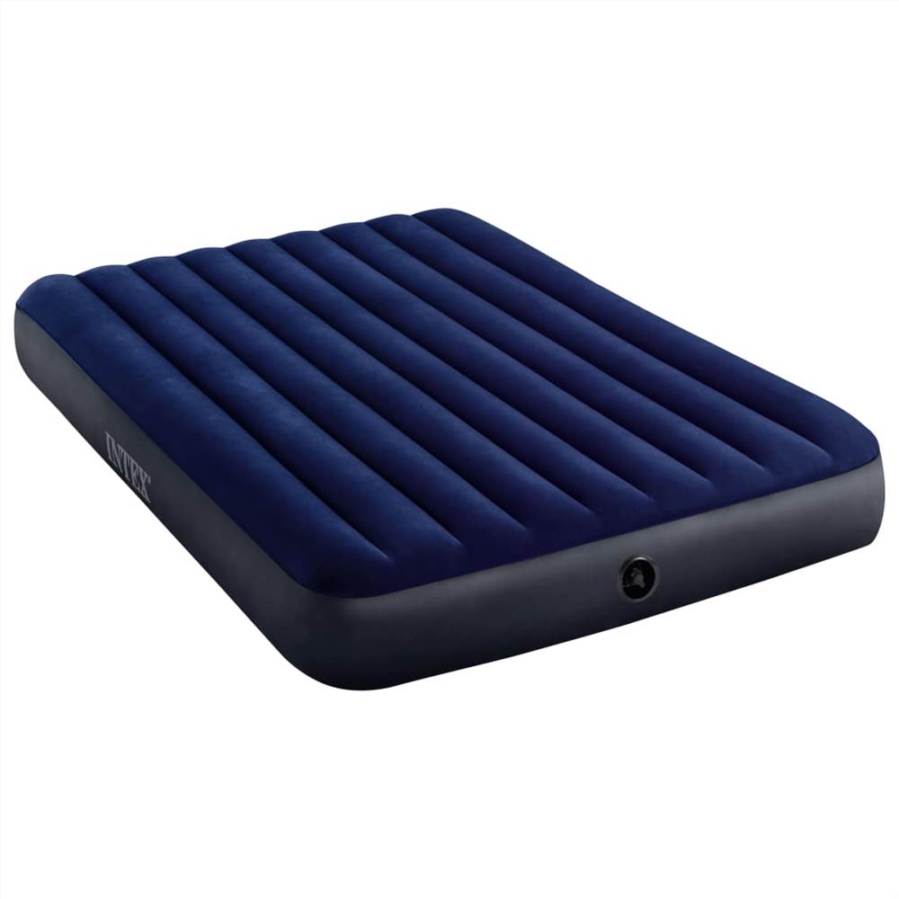Intex DuraBeam Inflatable Air Bed with Pump 152x203x25 cm Blue