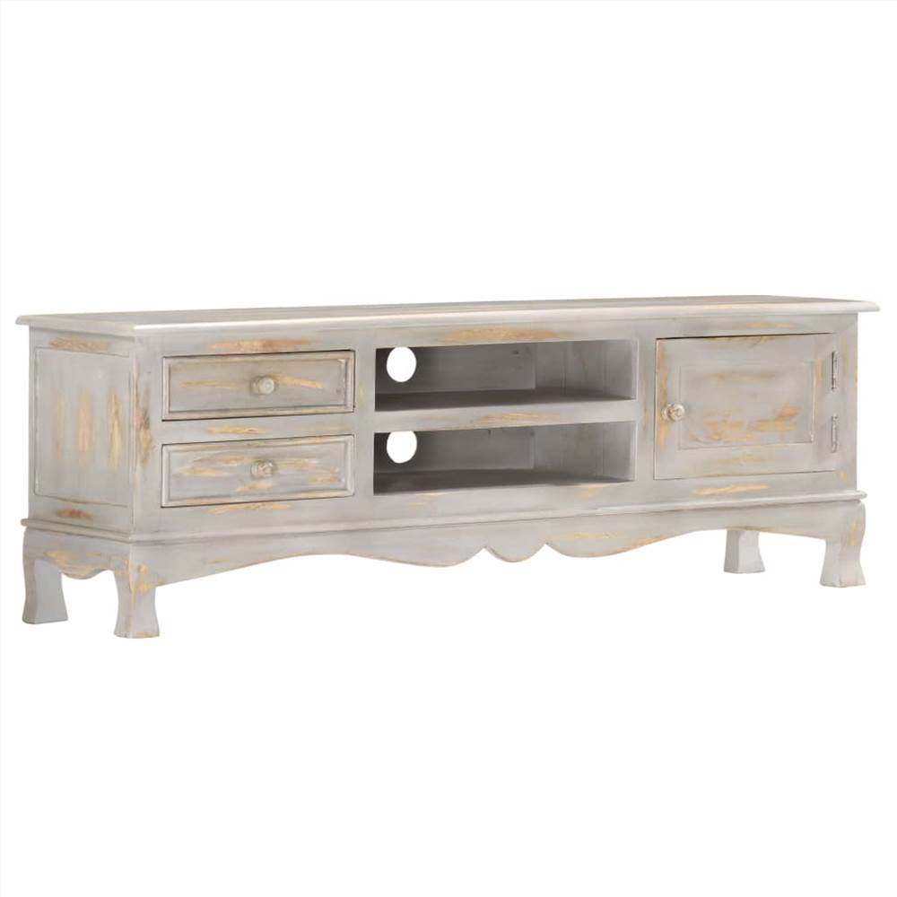 

TV Cabinet Grey 120x30x42 cm Solid Mango Wood