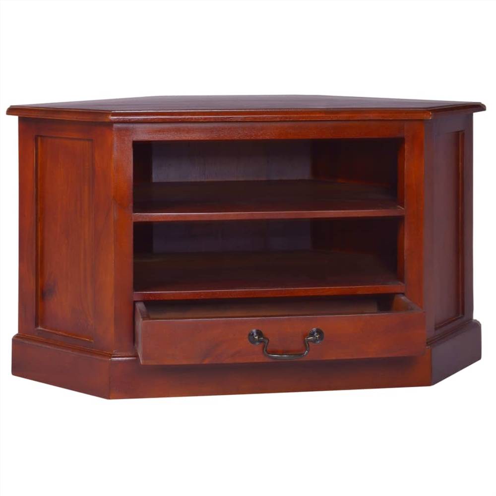 Corner TV Classical Brown Solid Mahogany Wood