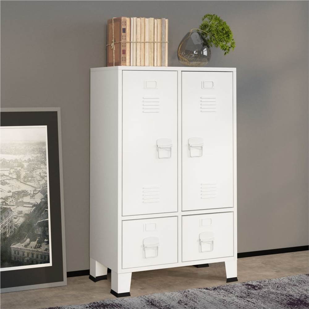 

Industrial Wardrobe White 67x35x107 cm Steel