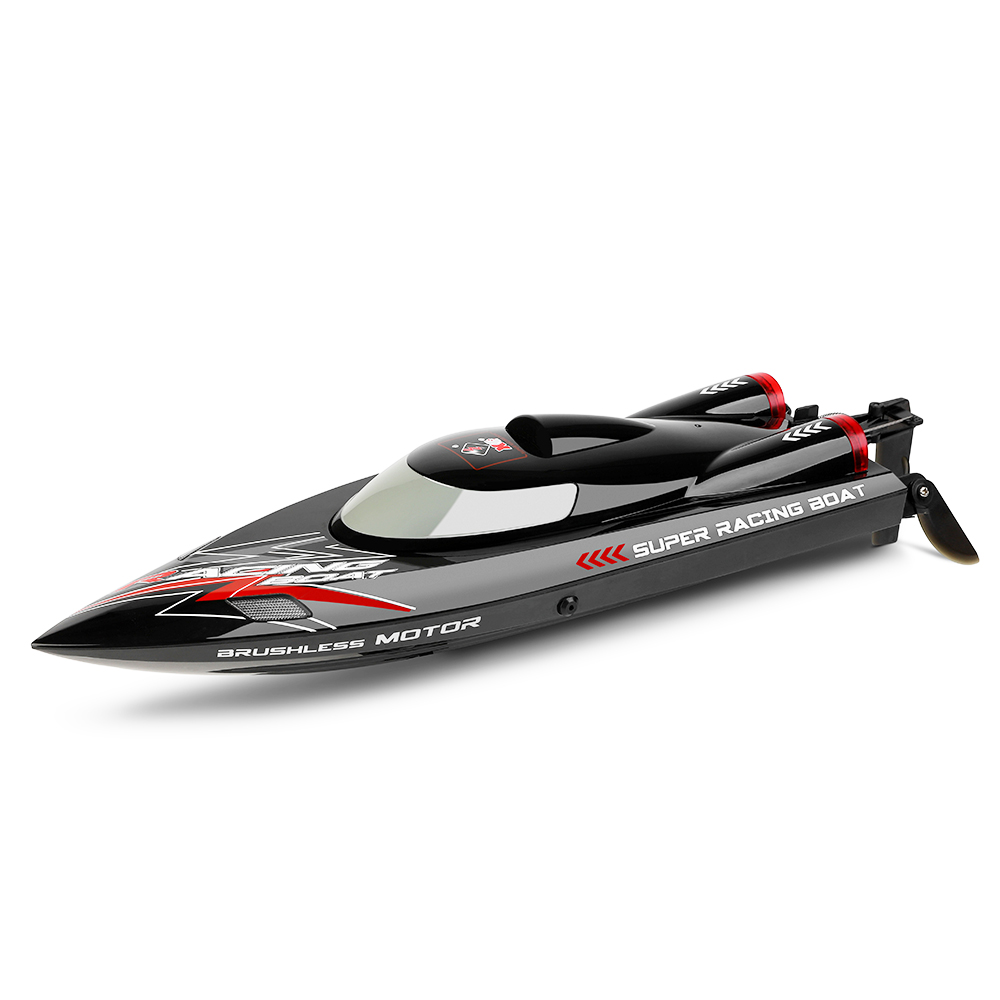 Wltoys WL916 60 km / h 2.4G Bezszczotkowy silnik łodzi RC Szybka łódź wyścigowa dla dzieci Czarna - jedna bateria