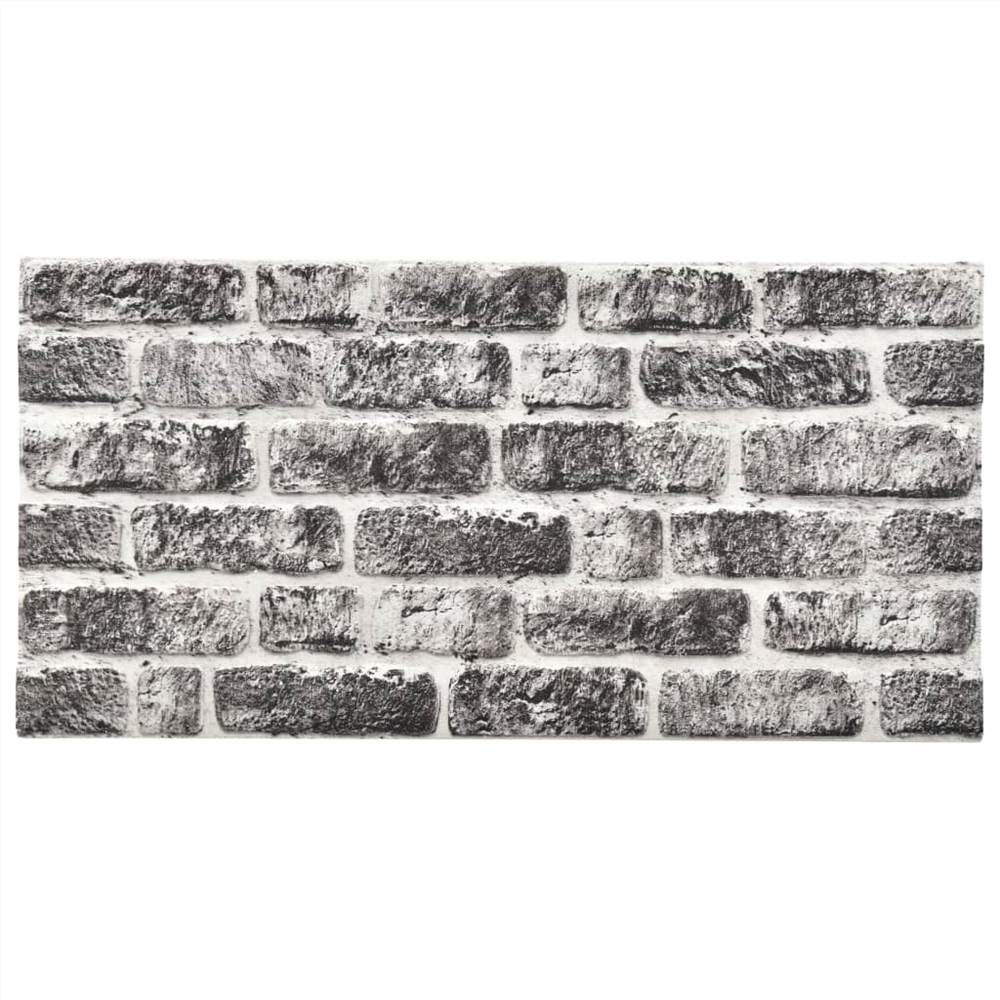 3D Wall Panels with Dark Grey Brick Design 10 pcs EPS