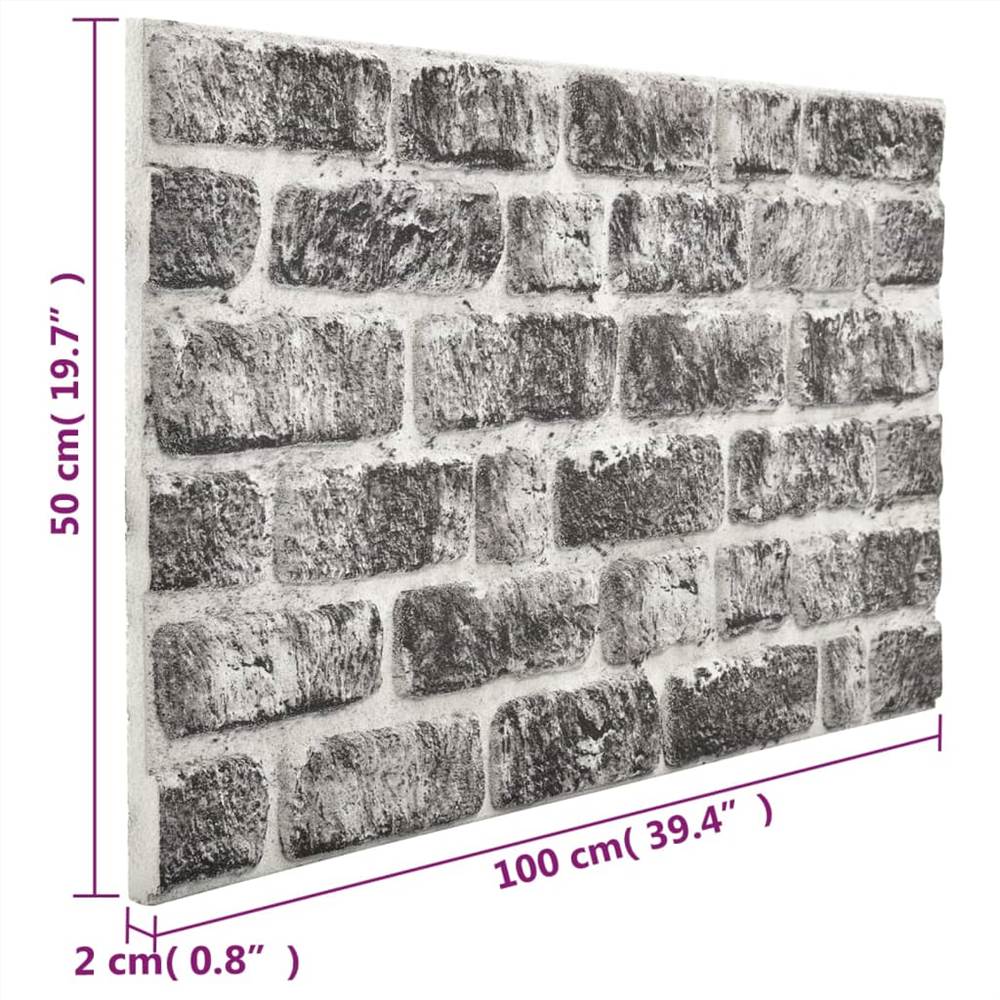 3D Wall Panels with Dark Grey Brick Design 10 pcs EPS