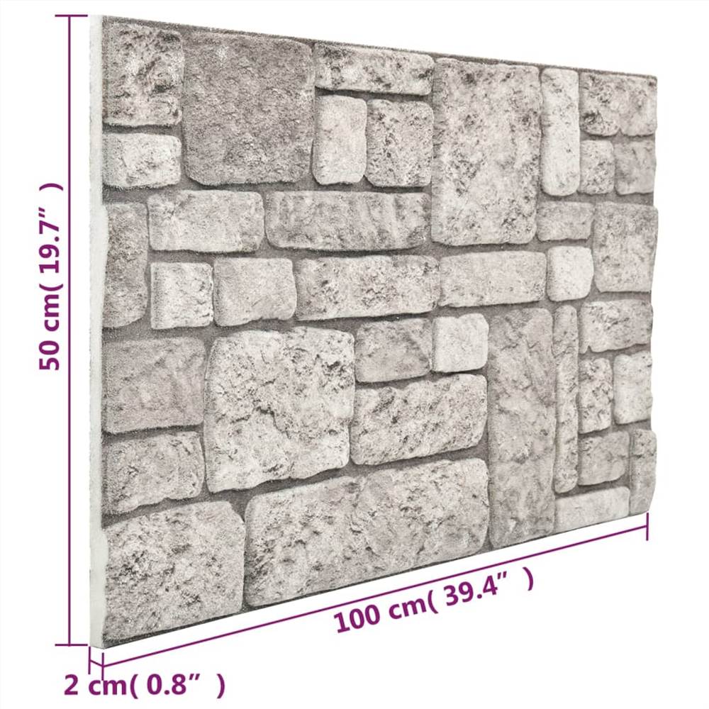 3D Wall Panels with Grey Brick Design 10 pcs EPS