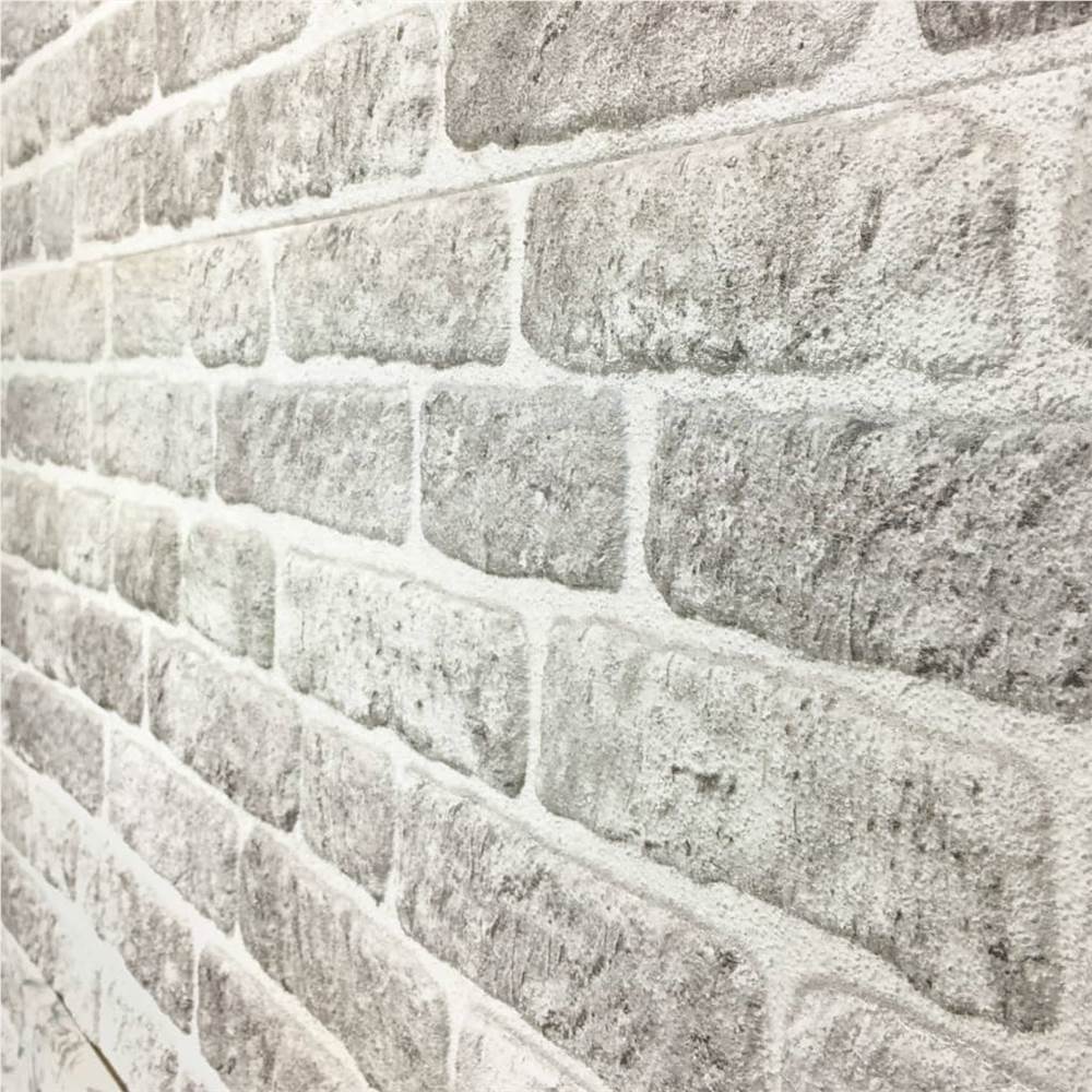 3D Wall Panels with Light Grey Brick Design 10 pcs EPS