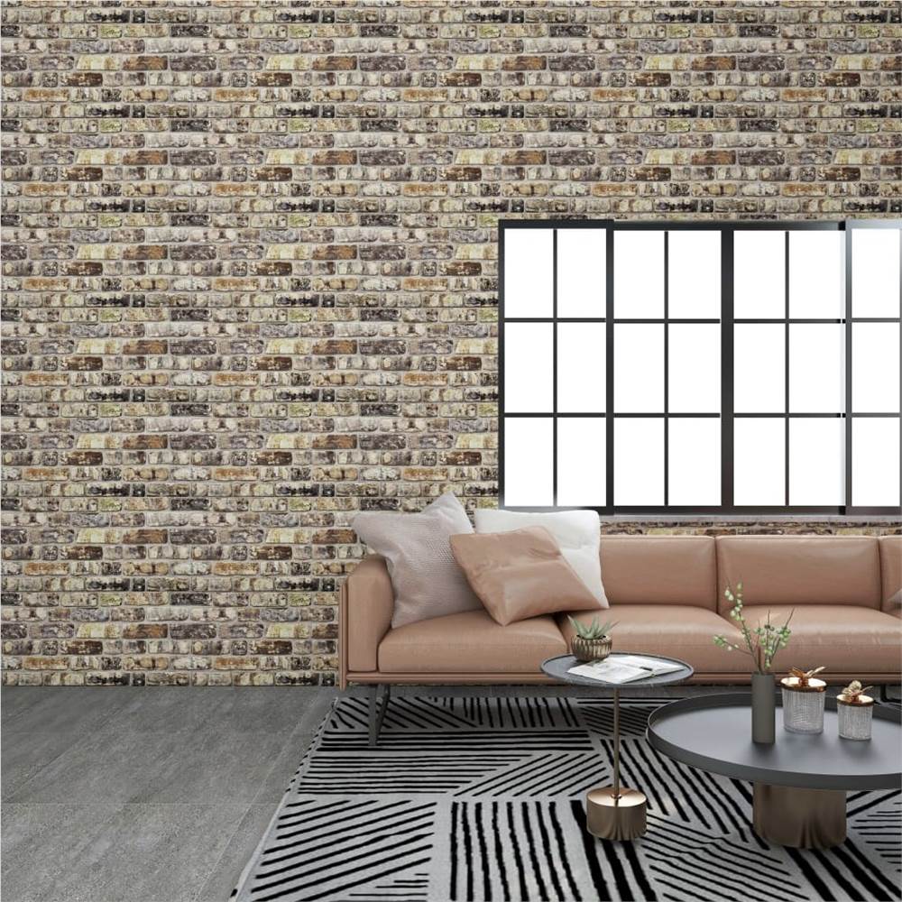 

3D Wall Panels with Multicolour Brick Design 10 pcs EPS