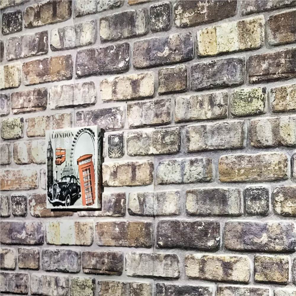 3D Wall Panels with Multicolour Brick Design 10 pcs EPS