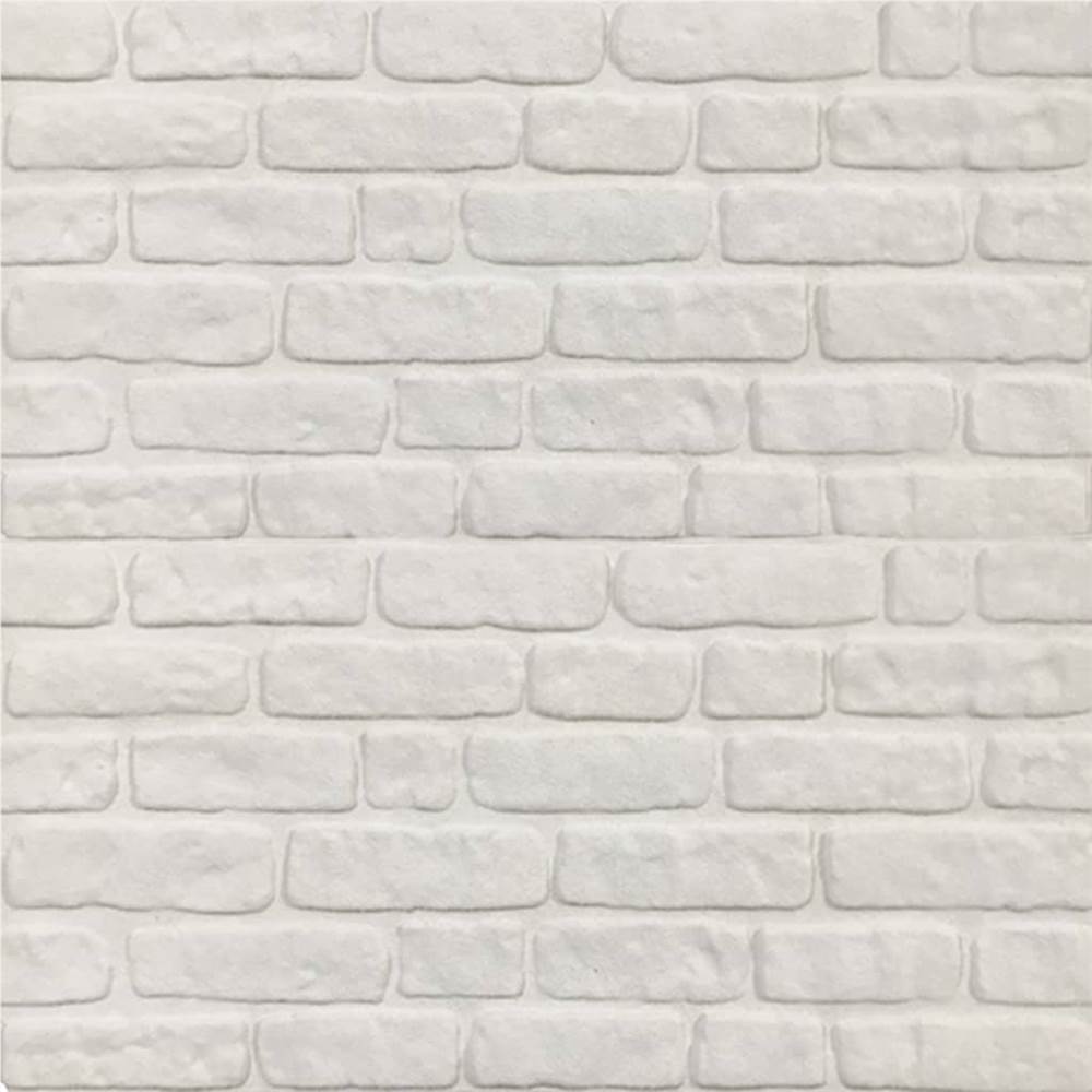 3D Wall Panels with White Brick Design 10 pcs EPS