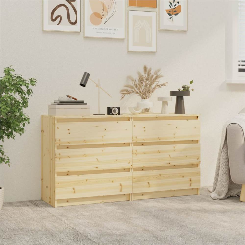 

Side Cabinets 2 pcs 60x36x64 cm Solid Wood Fir