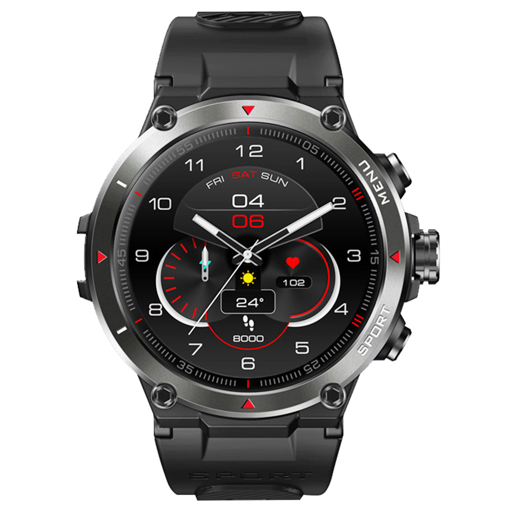 Zeblaze Stratos 2 Smartwatch 1.3'' AMOLED Ekran 24 Sağlık Monitörü BEIDOU GPS 5 ATM Su Geçirmez Erkek Saat - Siyah