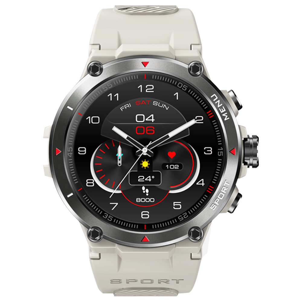 Zeblaze Stratos 2 Smartwatch 1.3 '' จอแสดงผล AMOLED 24 เครื่องตรวจสอบสุขภาพ BEIDOU GPS 5 ATM นาฬิกาผู้ชายกันน้ำ - สีเทา