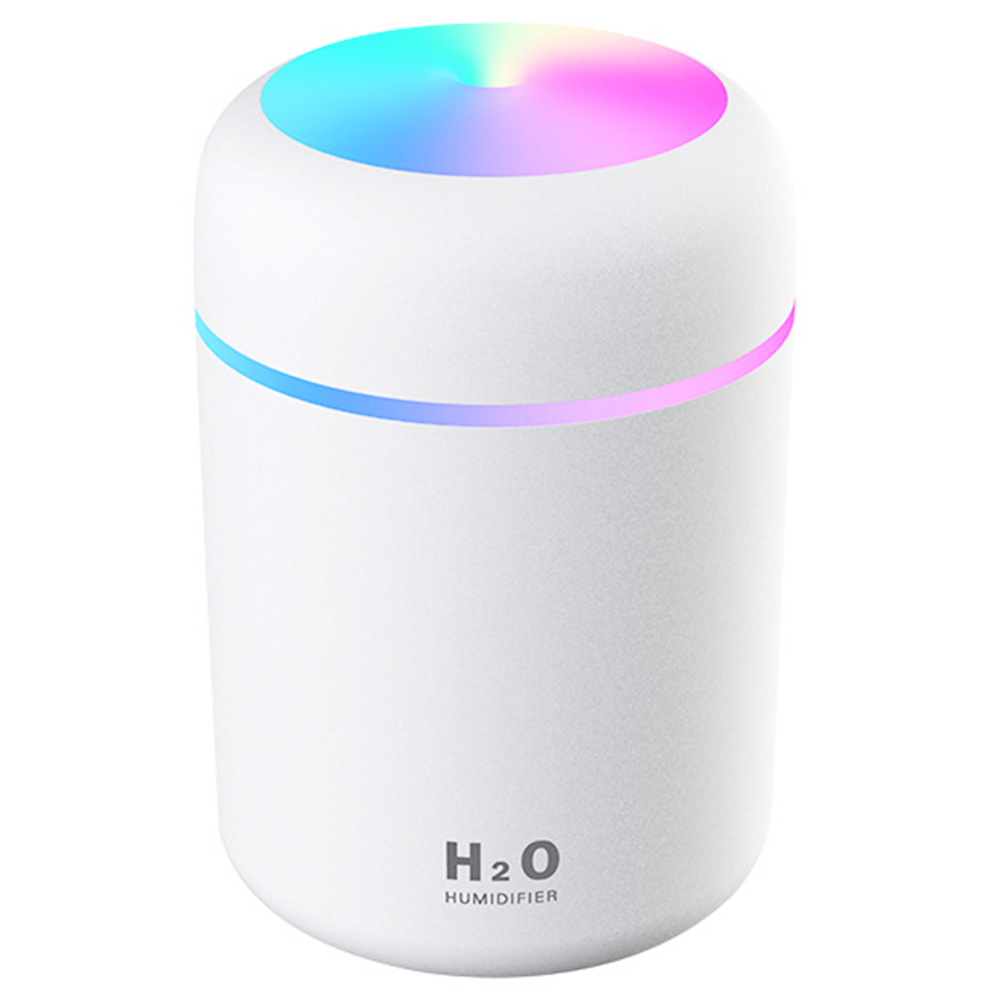 Creative 300ML Dazzle Cup Air Humidifier USB Color Cycling Table Top Home Car Air Humidifier - White