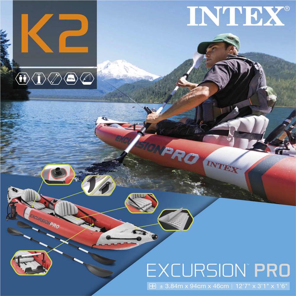 Intex Inflatable Kayak Excursion Pro 384x94x46 cm 68309NP