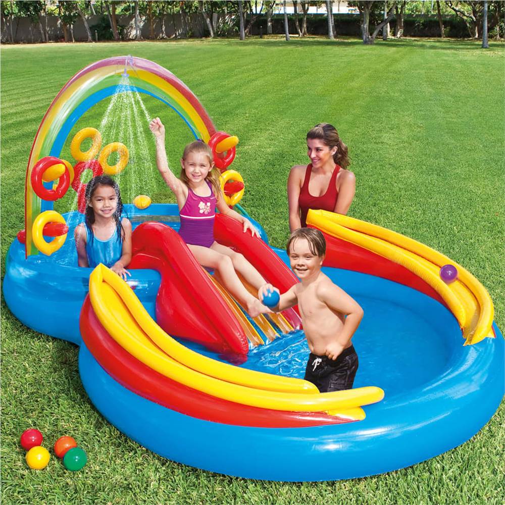 Intex Inflatable Pool Rainbow Ring Play Center 297x193 x135 cm 57453NP