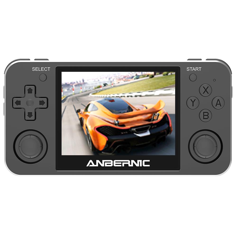 ANBERNIC RG351MP 80GB Retro Game Console, 3.5&#39;&#39; Upgraded IPS Screen, 2500+ Games, 6H Playtime, Open Source Linux, Compatible with NDS N64 DC PSP PS1 CPS1 CPS2 FBA NEOGEO POCKET GBA GBC GB SFC FC NES, Matte Black