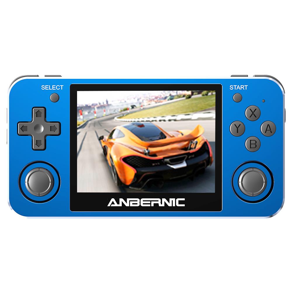 Anbernic RG351MP Portable Game Player Pocket Game Machine 3.5'' Upgraded IPS Screen 16GB+64GB Open Source Linux System - Ocean Blue