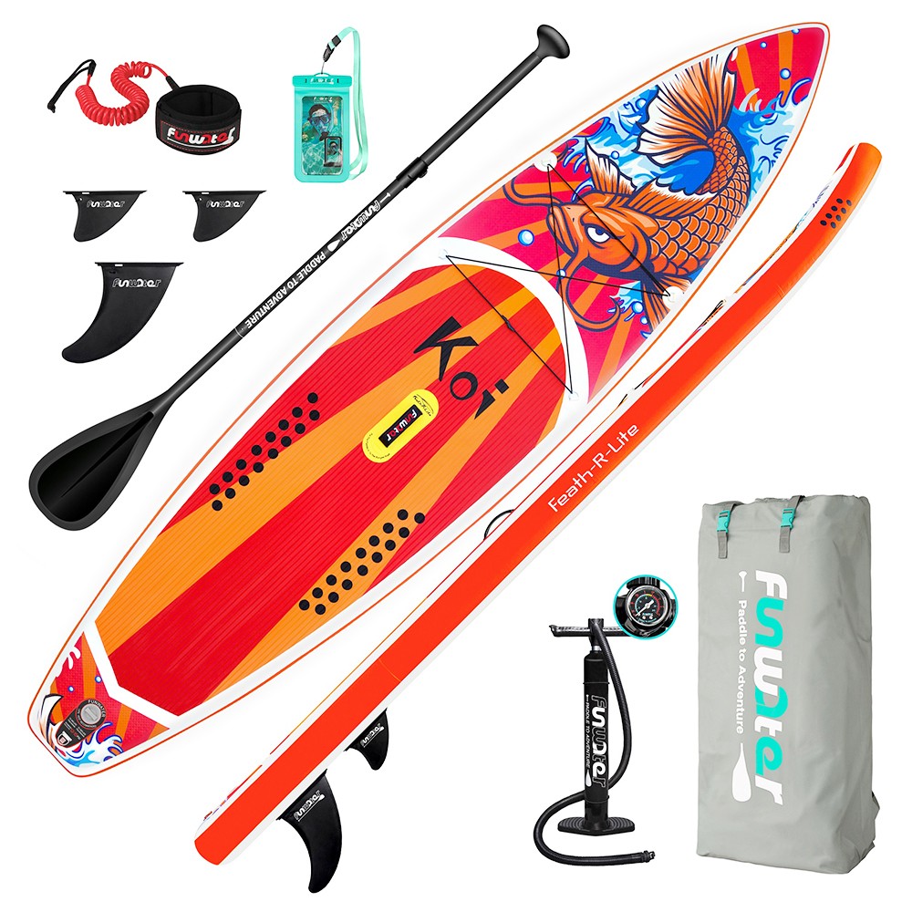 Funwater Racing Roard KOI 350x84x15cm Inflatable Stand Up Paddling Board Maximum Load 150kg with Accessories