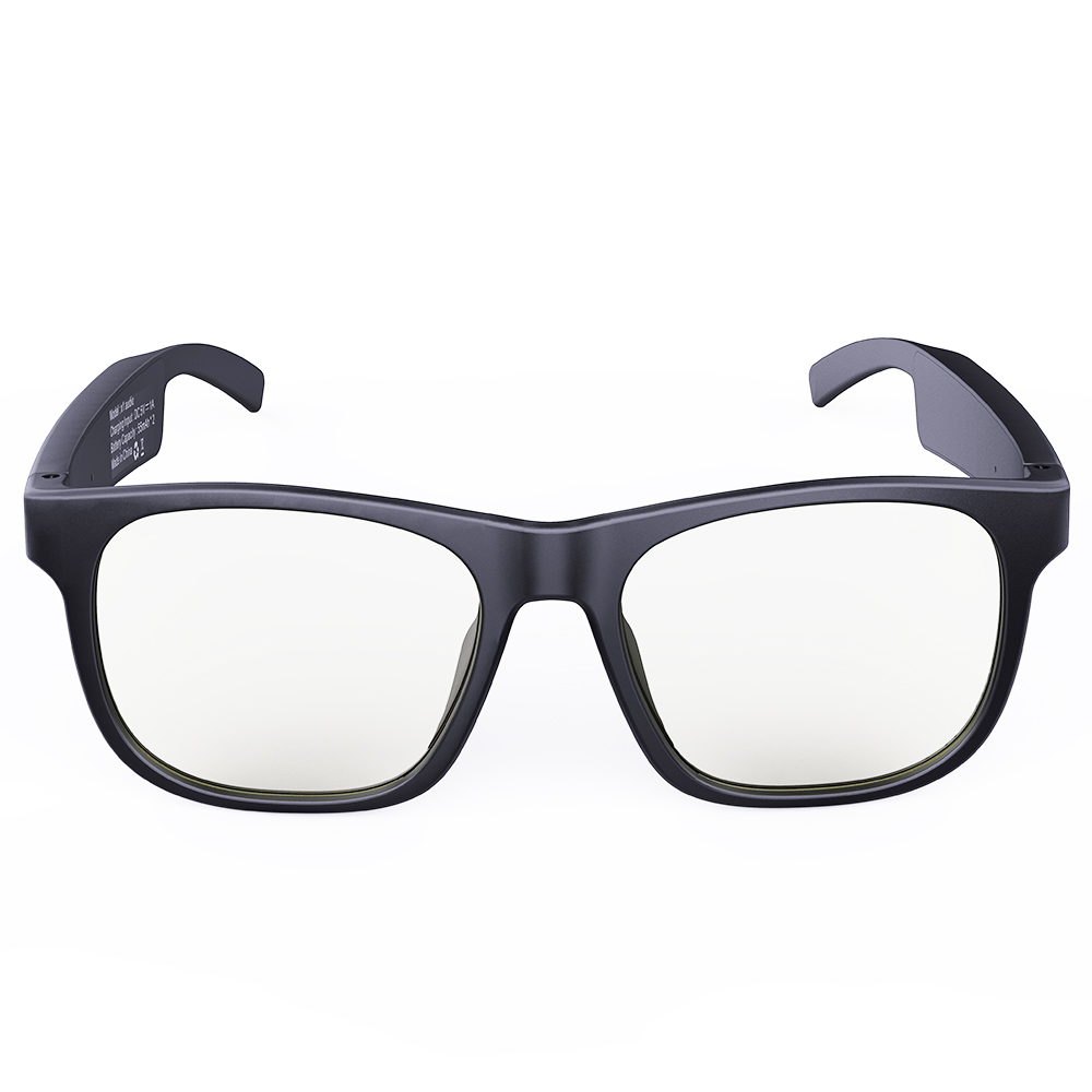 Bluetooth TWS Audio Eyewear Blue Light Lens النظارات الشمسية المفتوحة الأذن الموسيقى والأيدي للاتصال مجانًا للرجال والنساء - شفافة