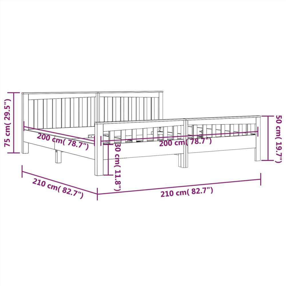 Bed Frame Solid Teak Wood 200x200 cm