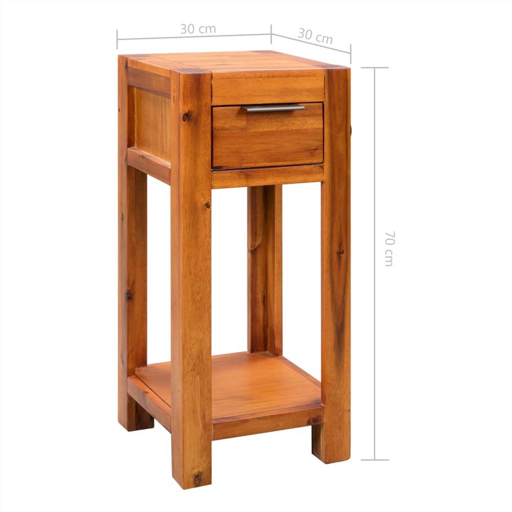 End Table Solid Acacia Wood 30x30x70 cm