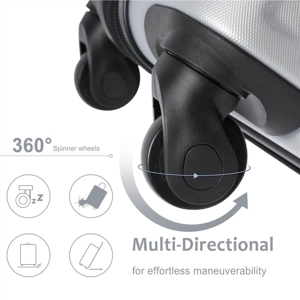 20 Inch Hardshell Luggage Spinner Suitcase with TSA Lock - Silver 15 Hardshell Luggage Spinner Suitcase with TSA Lock Lightweight 20