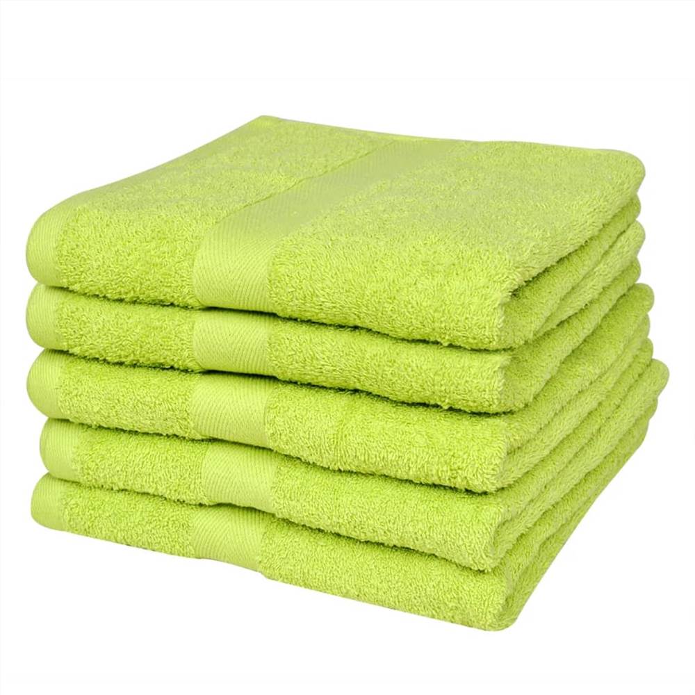 

Home Shower Towel Set 5 pcs Cotton 500 gsm 70x140cm Apple Green
