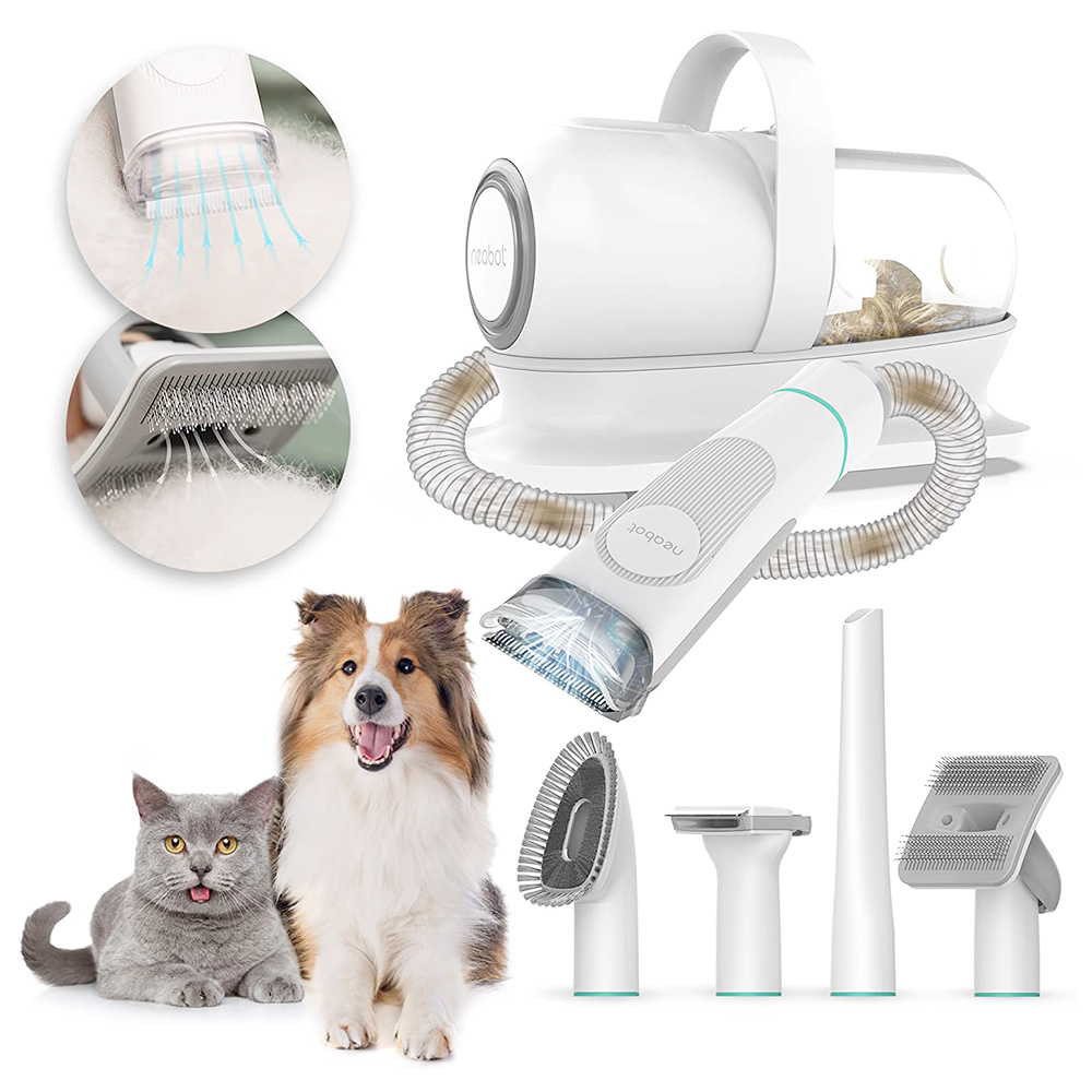 Neabot P1 Pro Dog Clipper with Pet Hair Vacuum Cleaner, Professional Pet Grooming Set with 5 Proven Care Tools