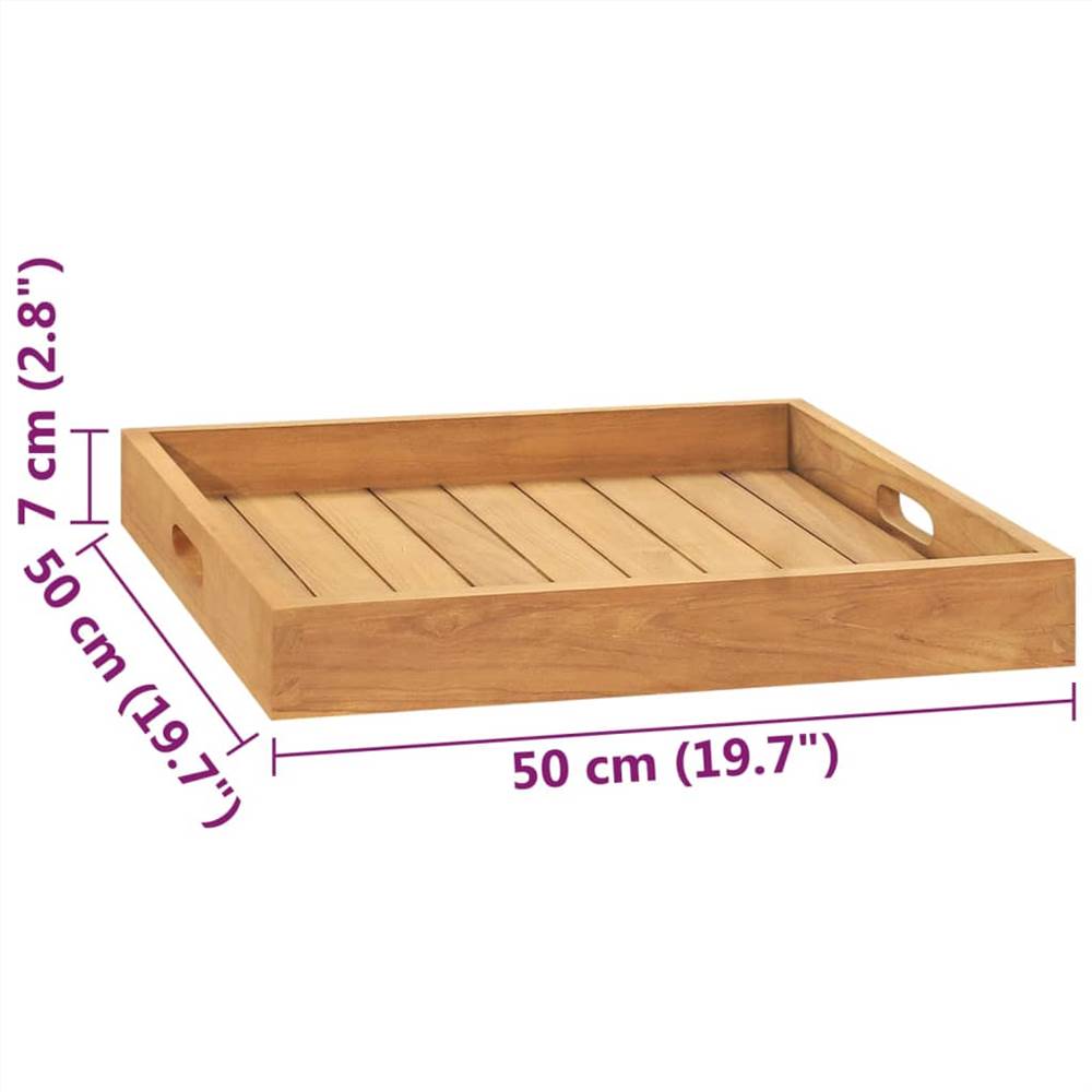 Serving Tray 50x50 cm Solid Teak Wood