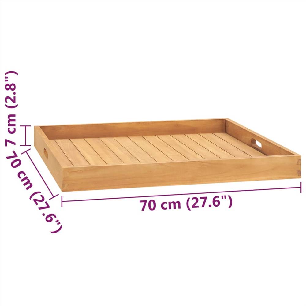 Serving Tray 70x70 cm Solid Teak Wood