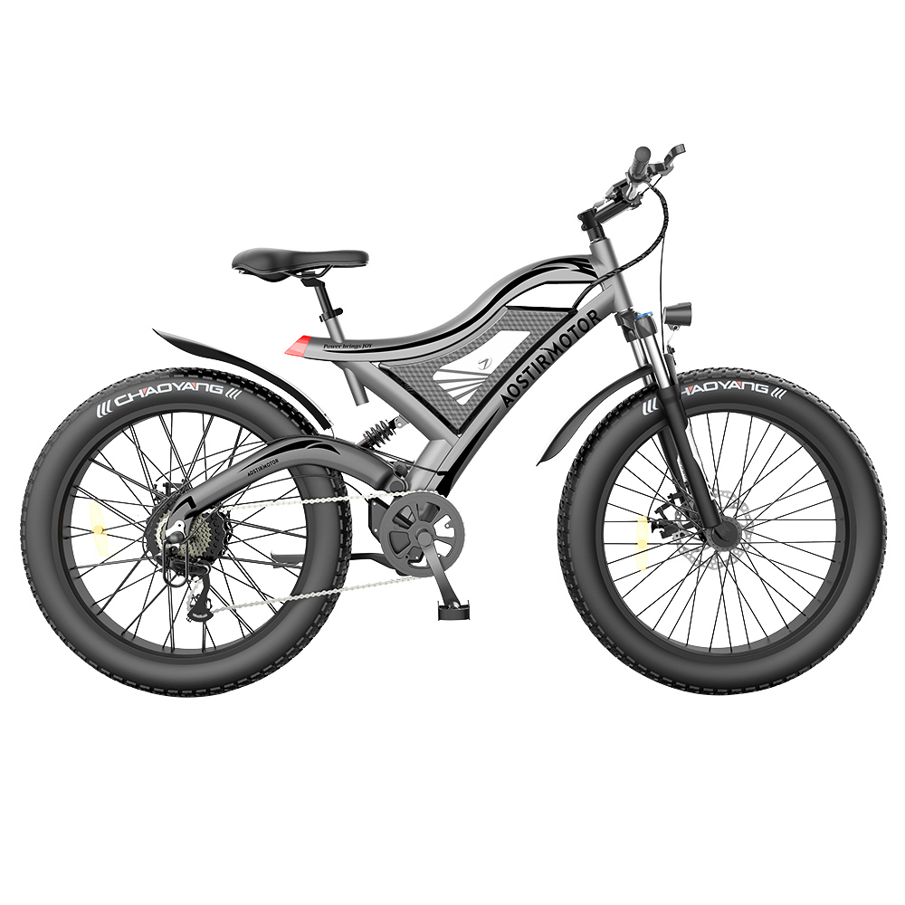 AOSTIRMOTOR S18 750W Electric Bike 26*4.0'' Fat Tire 48V 15Ah Battery 45km/h Max Speed 7 Speed Shimano Gear All Terrain