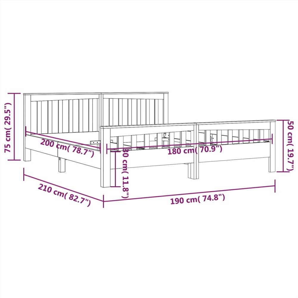Bed Frame Solid Teak Wood 180x200 cm