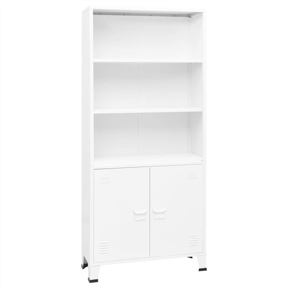 

Industrial Bookshelf White 80x32x180 cm Steel