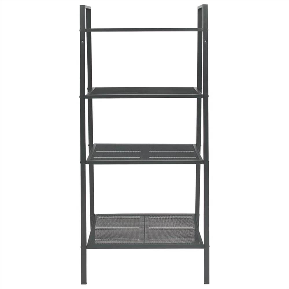 Ladder Bookcase 4 Tiers Metal Anthracite