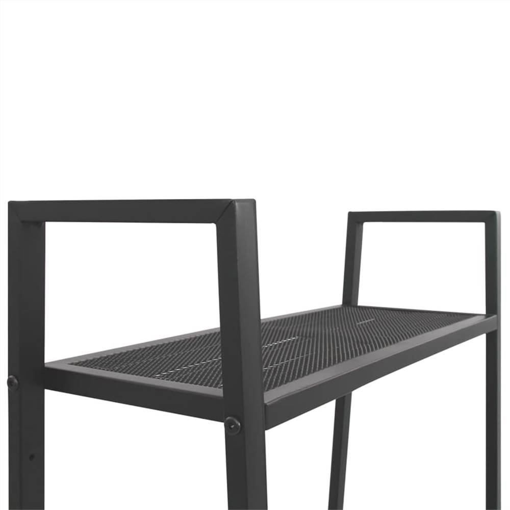 Ladder Bookcase 4 Tiers Metal Anthracite