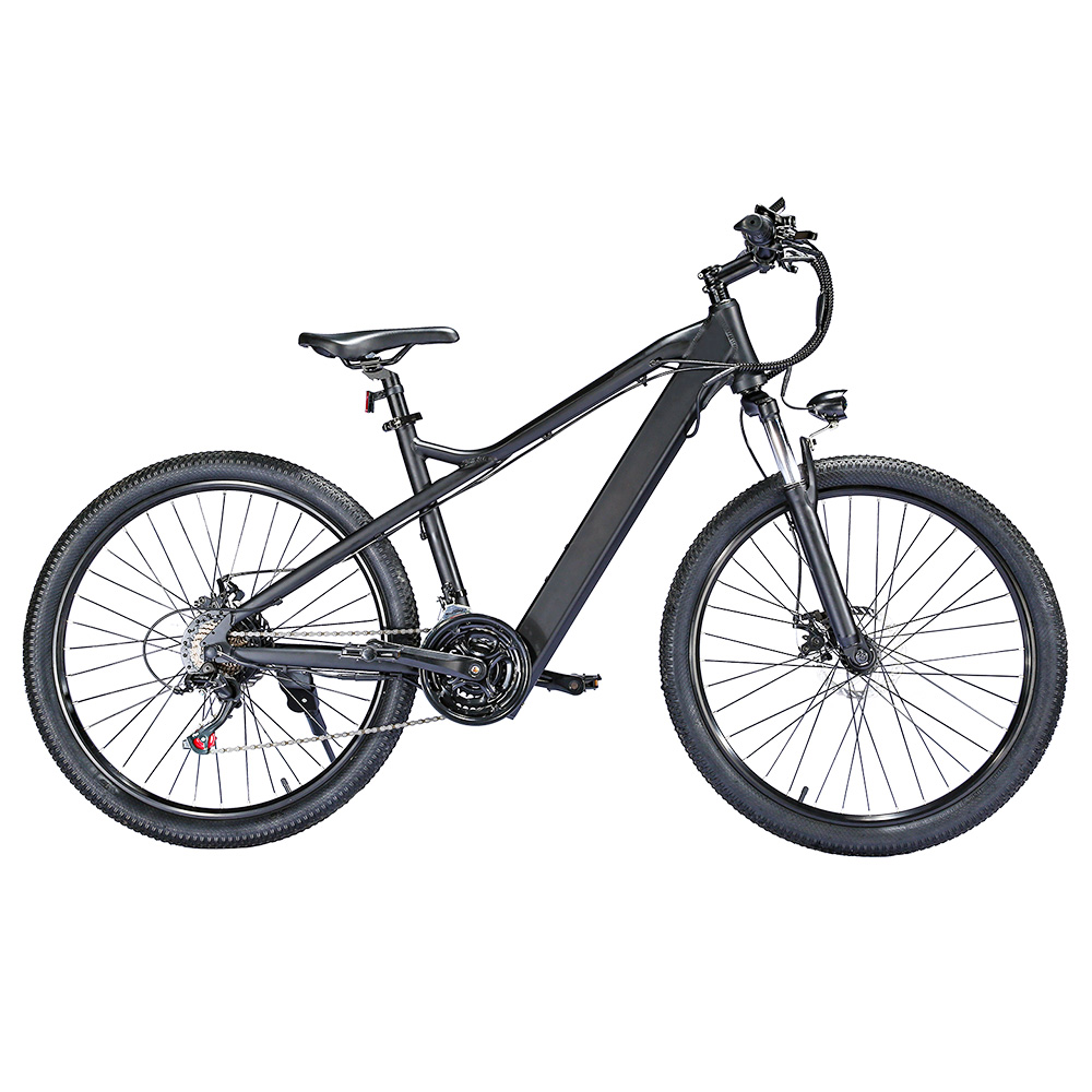 BK7 Electric Bike 48V 350W Motor 7.5Ah Battery Shimano 21 Speed Gear Front Suspension and Dual Disc Brakes - Black