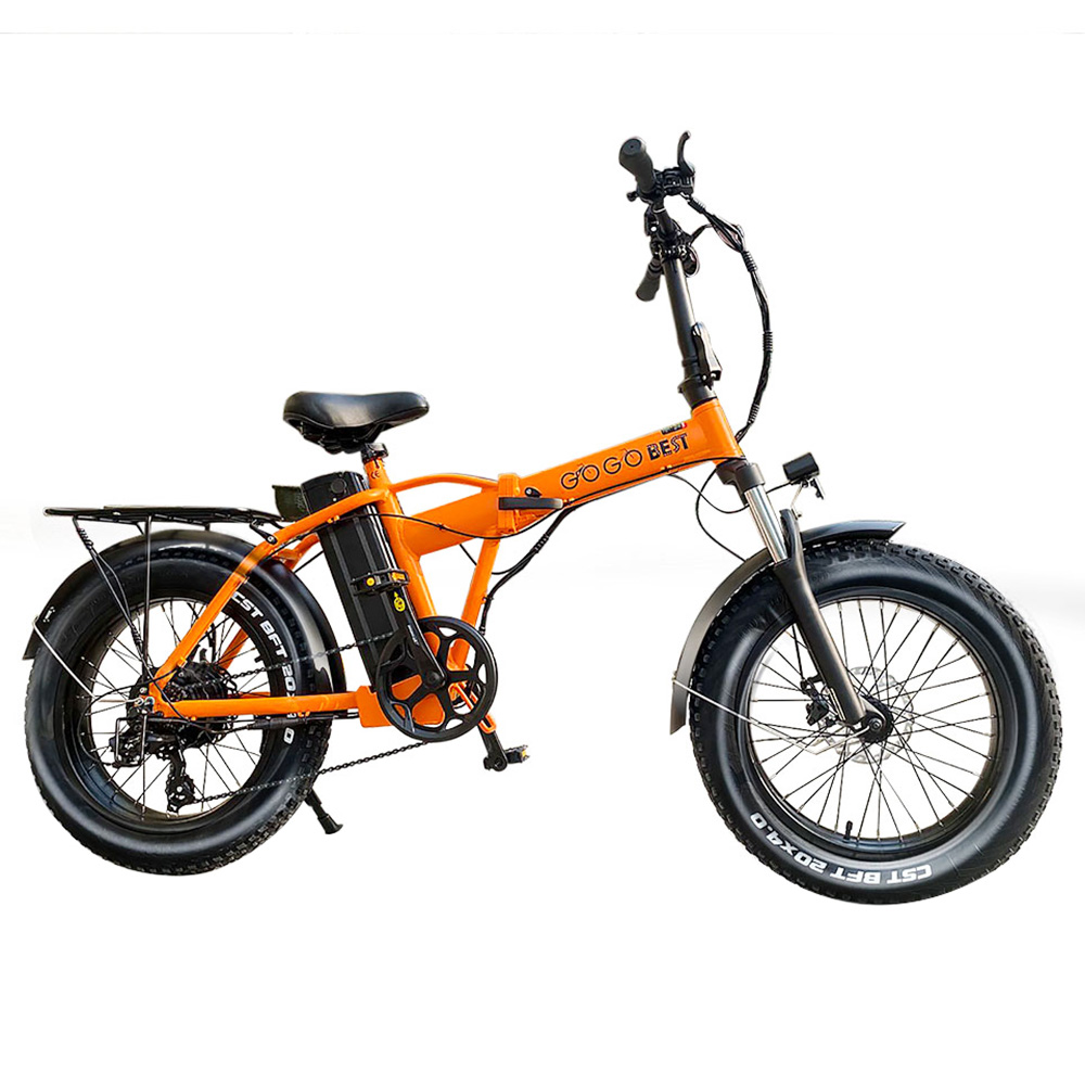 GOGOBEST GF300 Bicicletta elettrica pieghevole per ciclomotore Bicicletta da 1000 W Motore brushless 48 V 12.5 Ah Batteria 25 km / h Velocità massima - Arancione