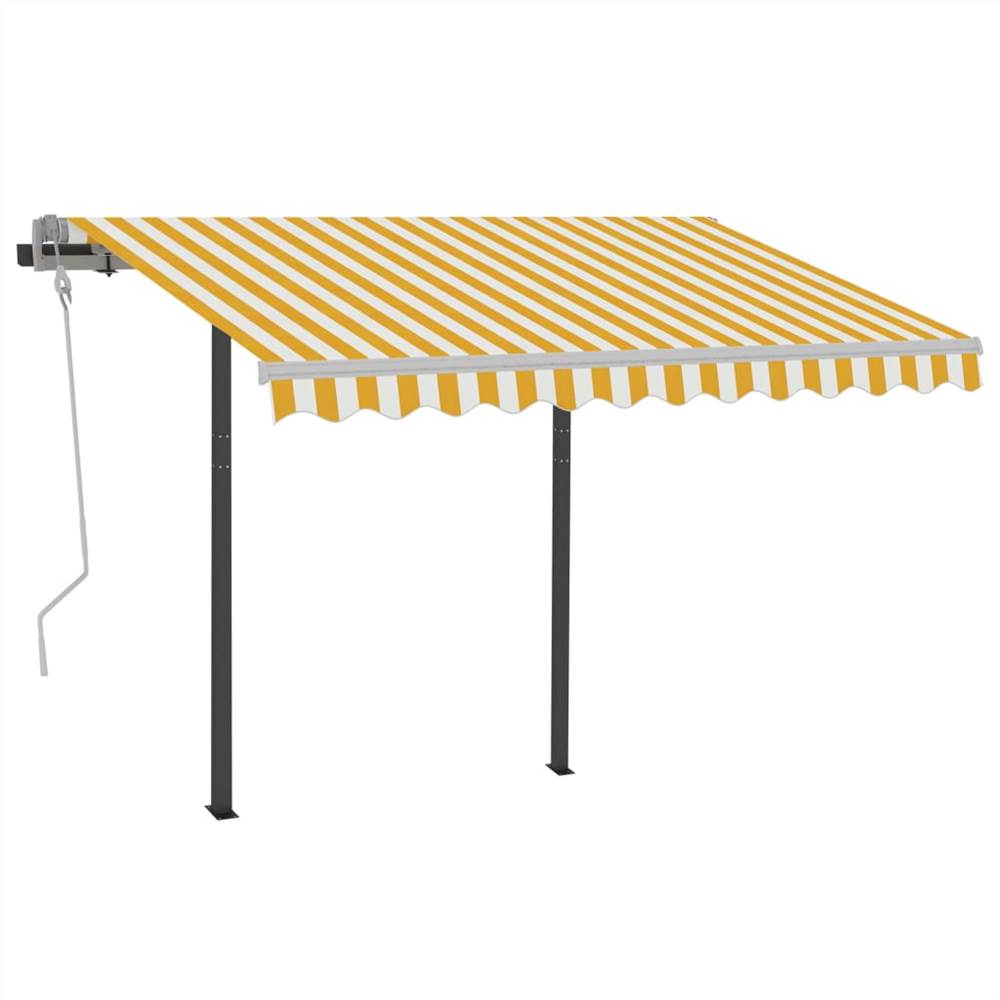Automatic Awning with LED & Wind Sensor 3.5x2.5 m Yellow&White