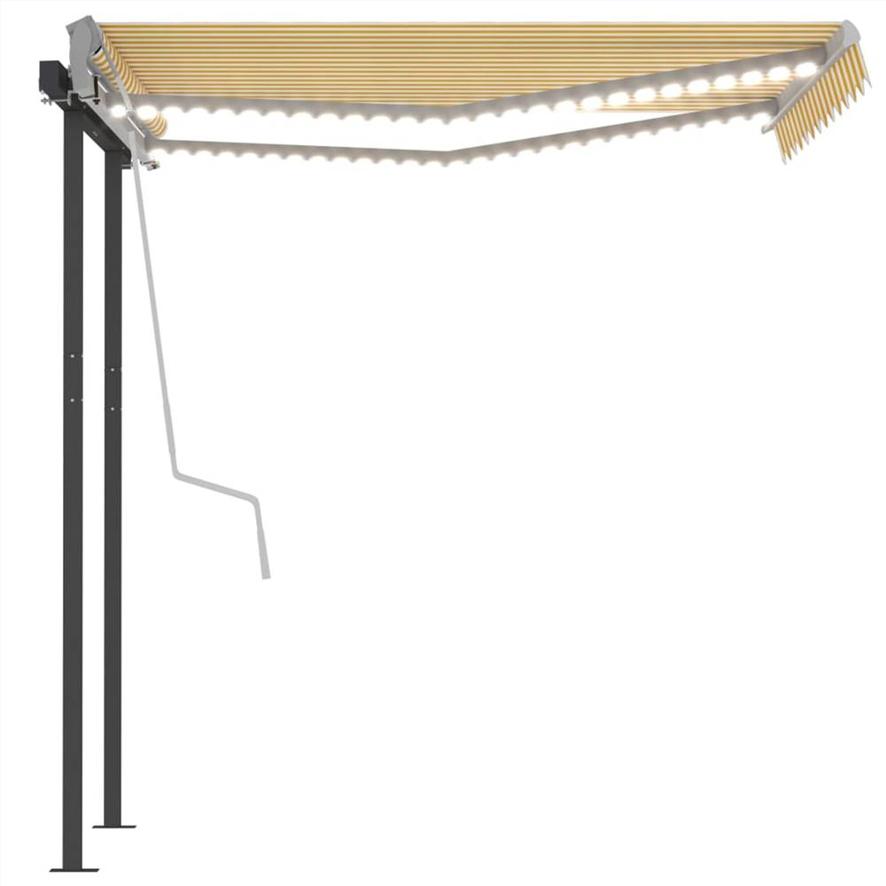 Automatic Awning with LED & Wind Sensor 3.5x2.5 m Yellow&White