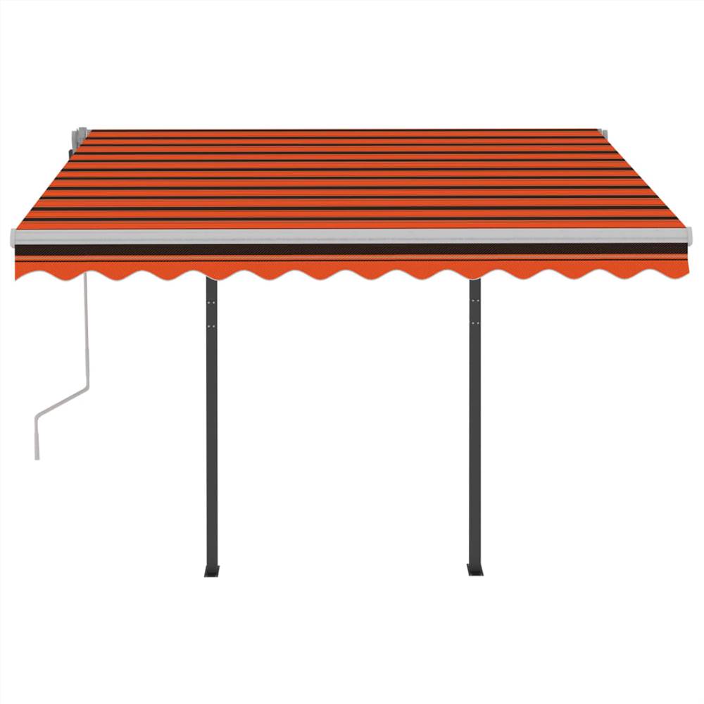 Automatic Awning with LED & Wind Sensor 3.5x2.5m Orange & Brown