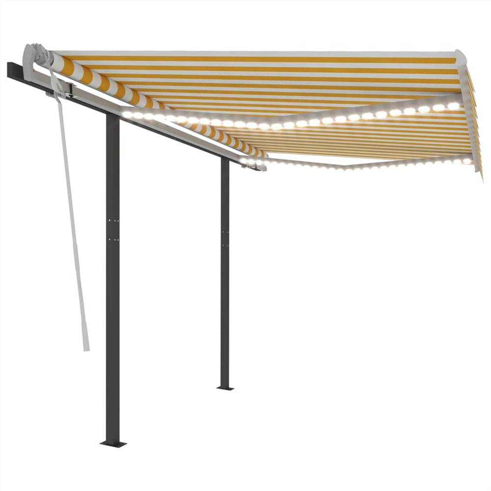 

Automatic Awning with LED & Wind Sensor 3x2.5 m Yellow & White