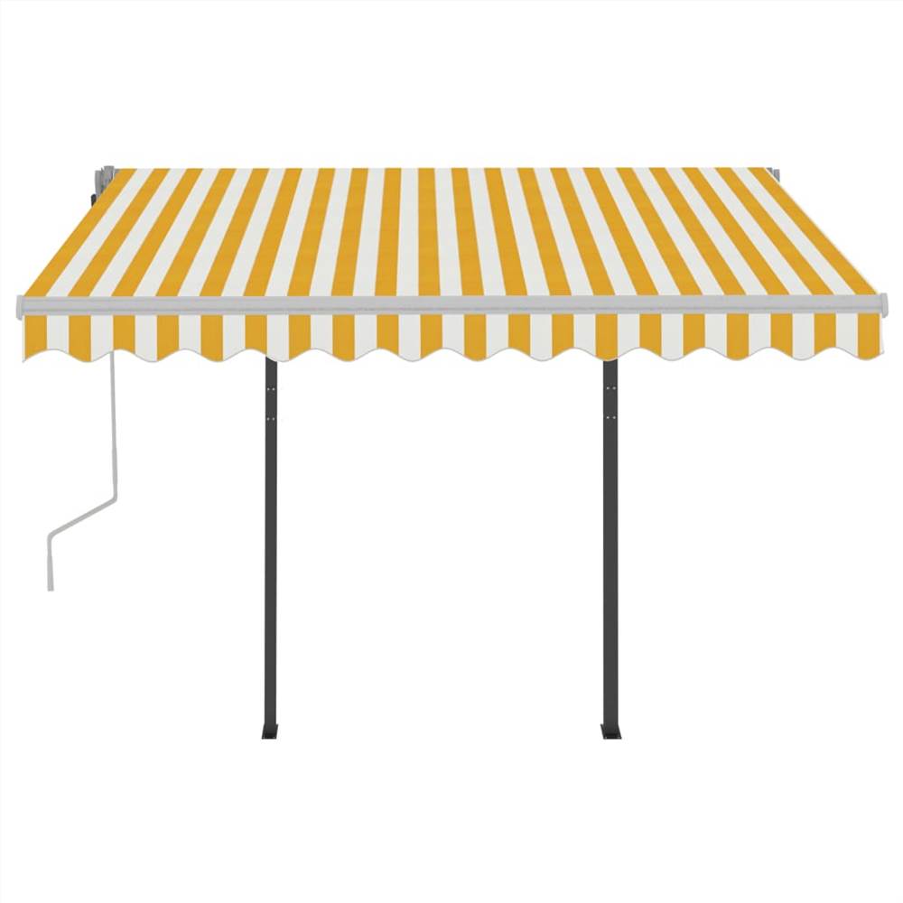 Automatic Awning with LED & Wind Sensor 3x2.5 m Yellow & White
