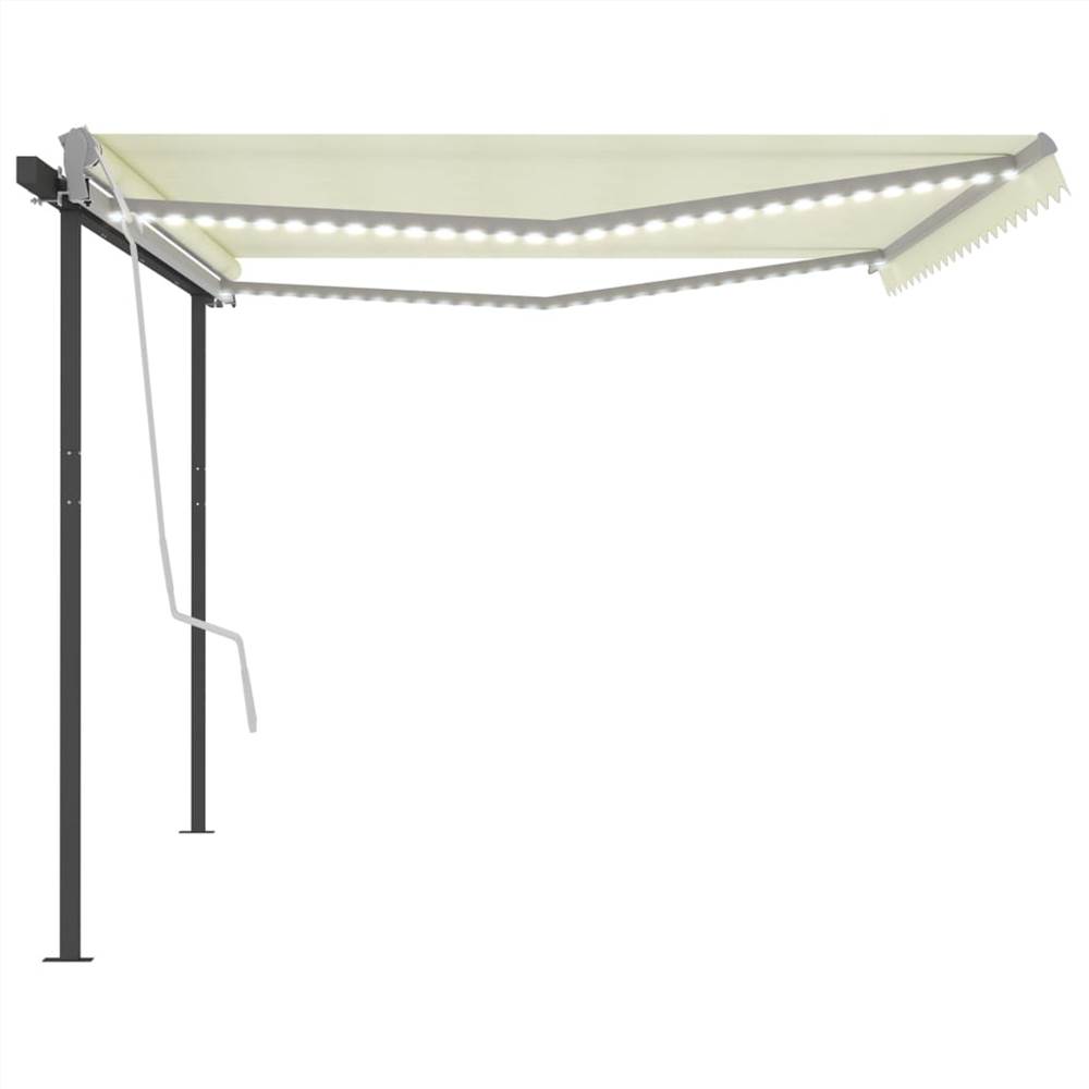 Automatic Awning with LED & Wind Sensor 5x3 m Cream