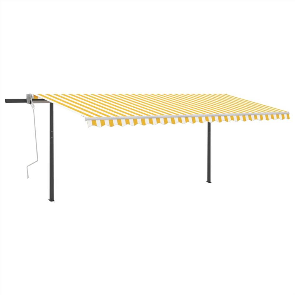 Automatic Awning with LED & Wind Sensor 5x3 m Yellow & White