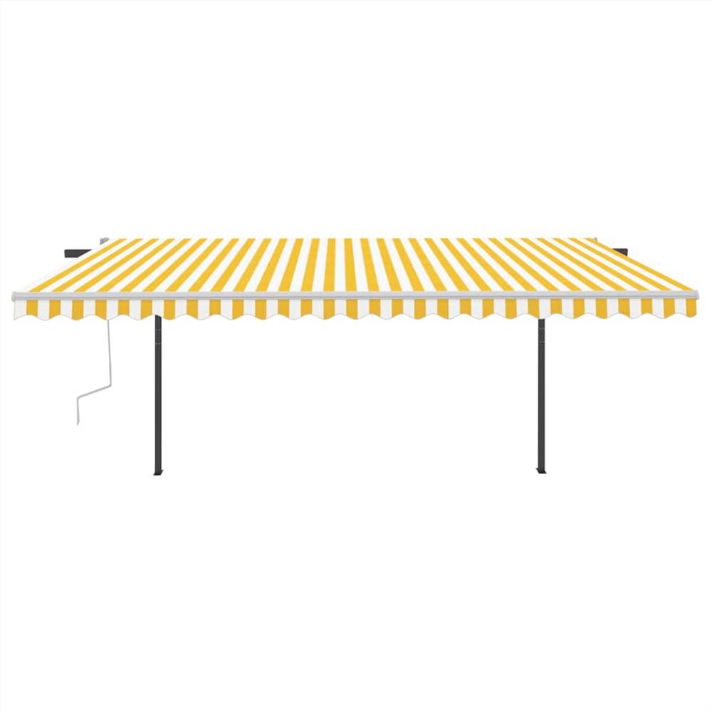 Automatic Awning with LED & Wind Sensor 5x3 m Yellow & White