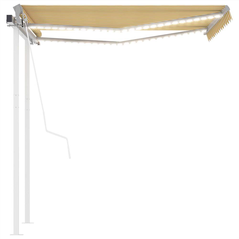 Automatic Awning with LED&Wind Sensor 3.5x2.5 m Yellow&White