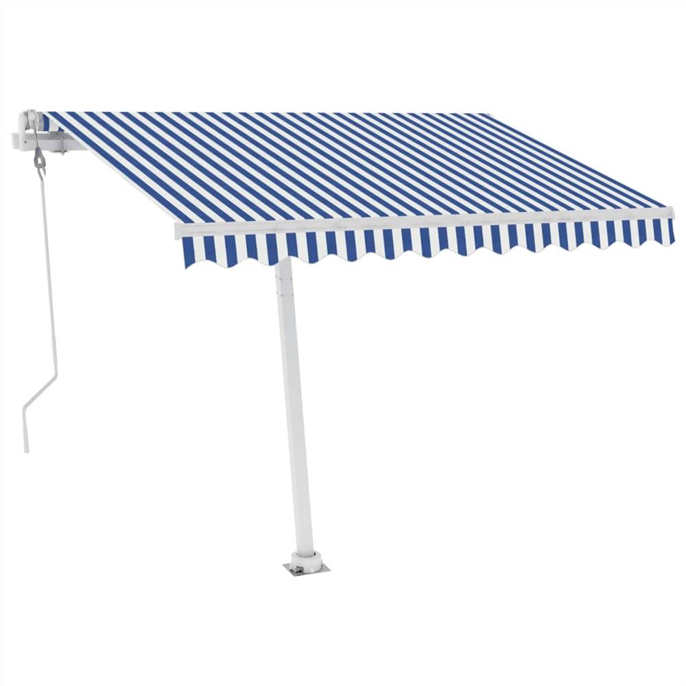 

Automatic Awning with LED&Wind Sensor 300x250 cm Blue and White