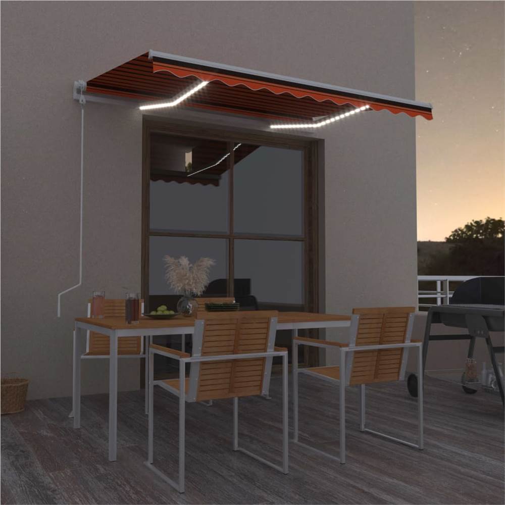 

Automatic Awning with LED&Wind Sensor 350x250 cm Orange/Brown